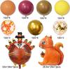 Thanksgiving Balloon Set, Thanksgiving Party Turkey Aluminum Film Balloon, Pumpkin Maple Leaf Pine Cones Balloon Styling Cloth
