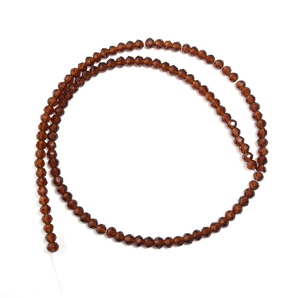 3 4 6 8 10mm Deep Brown Faceted Crystal Beads Glass Beads Loose Spacer Bead For Jewelry Making DIY Bracelet Necklace Accessories