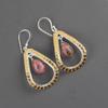 Black Rhodonite Gemstone Jewelry, 925 Sterling Silver Earrings, Handmade Rhodonite Silver Earrings For Wedding Gift