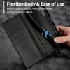 LC.IMEEKE Etui do Samsunga Galaxy S25+ Tekstura Włókna Węglowego Pokrowiec na Telefon Stojak Uchwyt na Karty