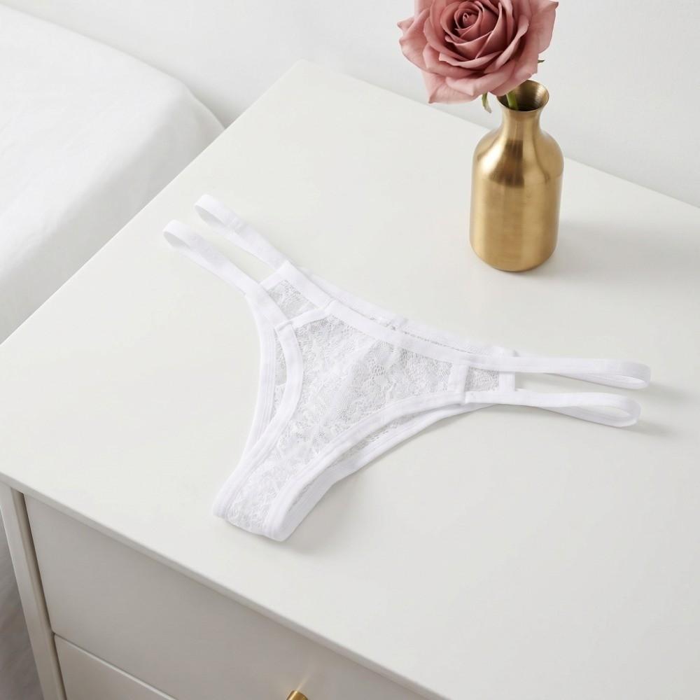 Thin Strap Men Lace Hollow Thongs Underpants Male Briefs Breathable Men's Lace Panties  Summer