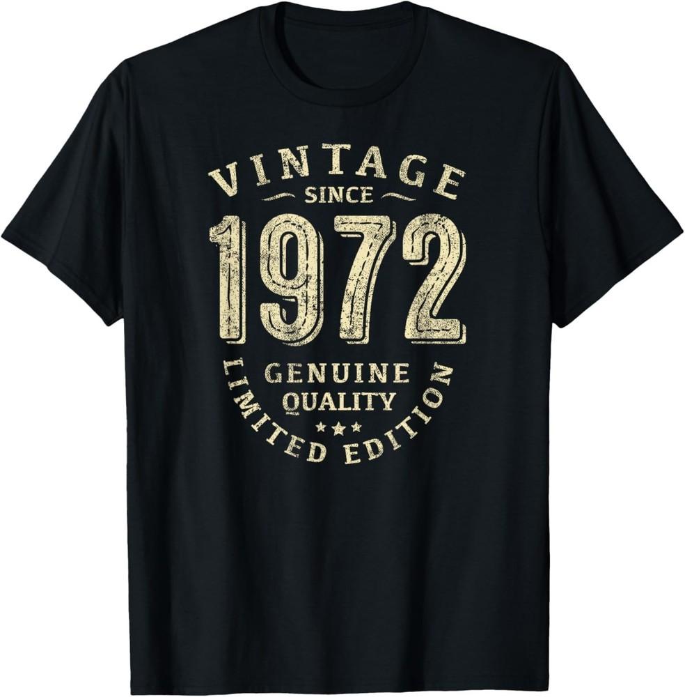 Vintage 1972 Birthday Husband Wife Brother Sister Genuine T-Shirt Unisex T-Shirt M