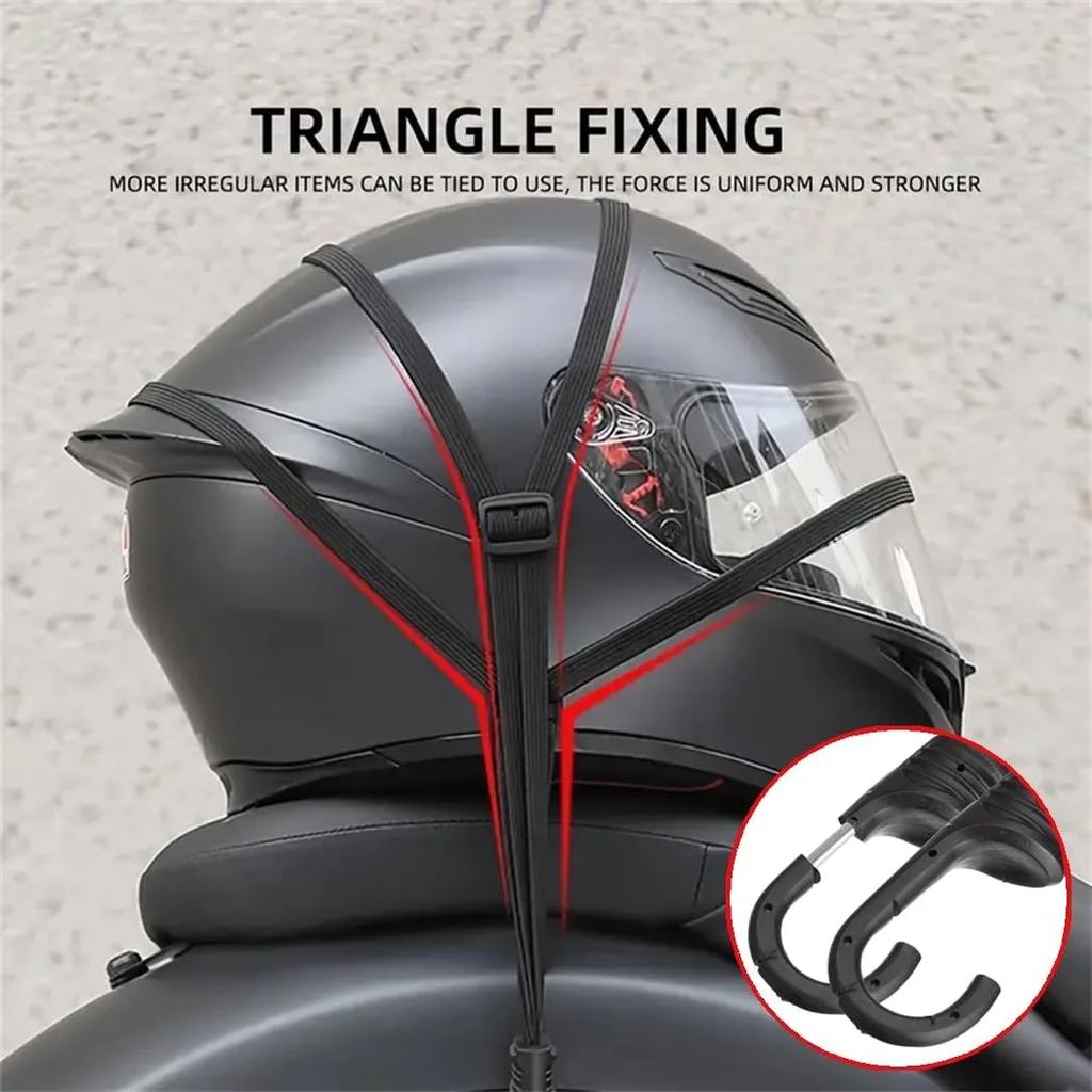 Cinghie per casco da moto Ganci per accessori da moto Rete portabagagli estensibile Corda elastica Cinghia fissa Rete portabagagli per casco da moto NUOVO