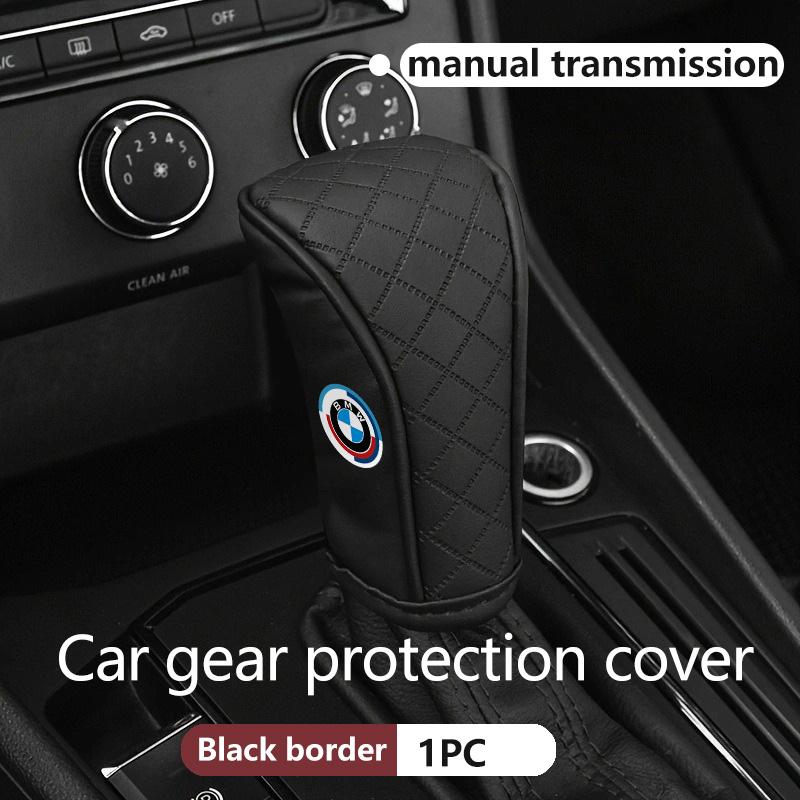 SHEJ3 Car Manual Gear Shift Knob Leather Cover Scratch-Resistant Sleeve For BMW E36 E39 E87 E60 E46 E53 E90 F10 F20 F25 F30 X3 X5
