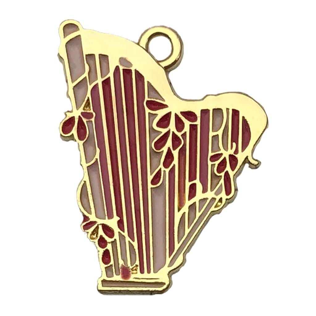 Colorful Alloy Musical Instrument Keychain Pendant: Harp, Guitar, Cello Charm