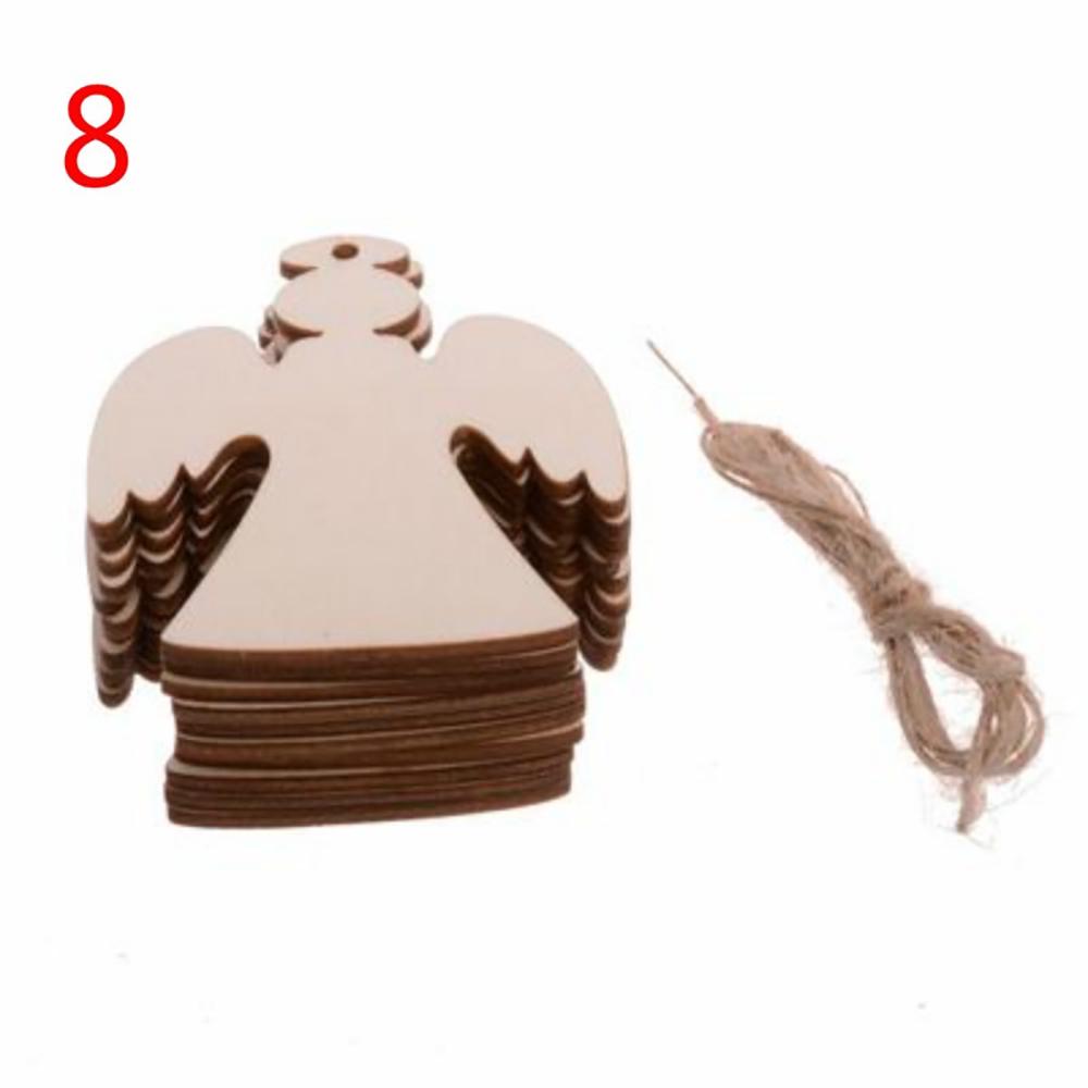 

10 шт., деревянные подвески своими руками для рождественской елки и вечерние украшения, рождественские подвески O 8