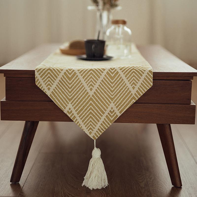 New Simple Stereo Jacquard Wavy Table Runner Simple Home Decor Table Runner Rectangular Living Room Dining Table Cover Towel