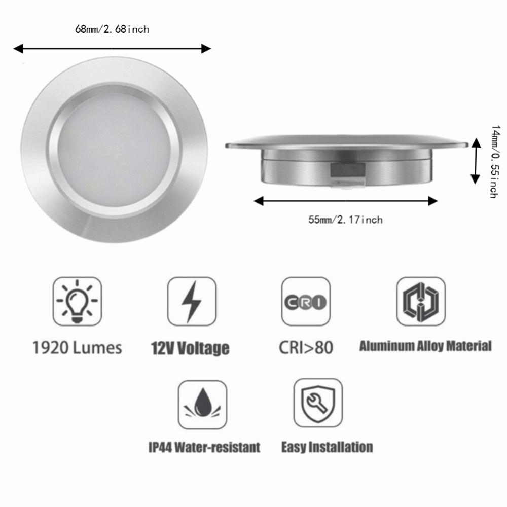 Alloy Recessed Ceiling Light Small Downlight  for RV Boat Caravan Bus Motorhome Interior Lighting