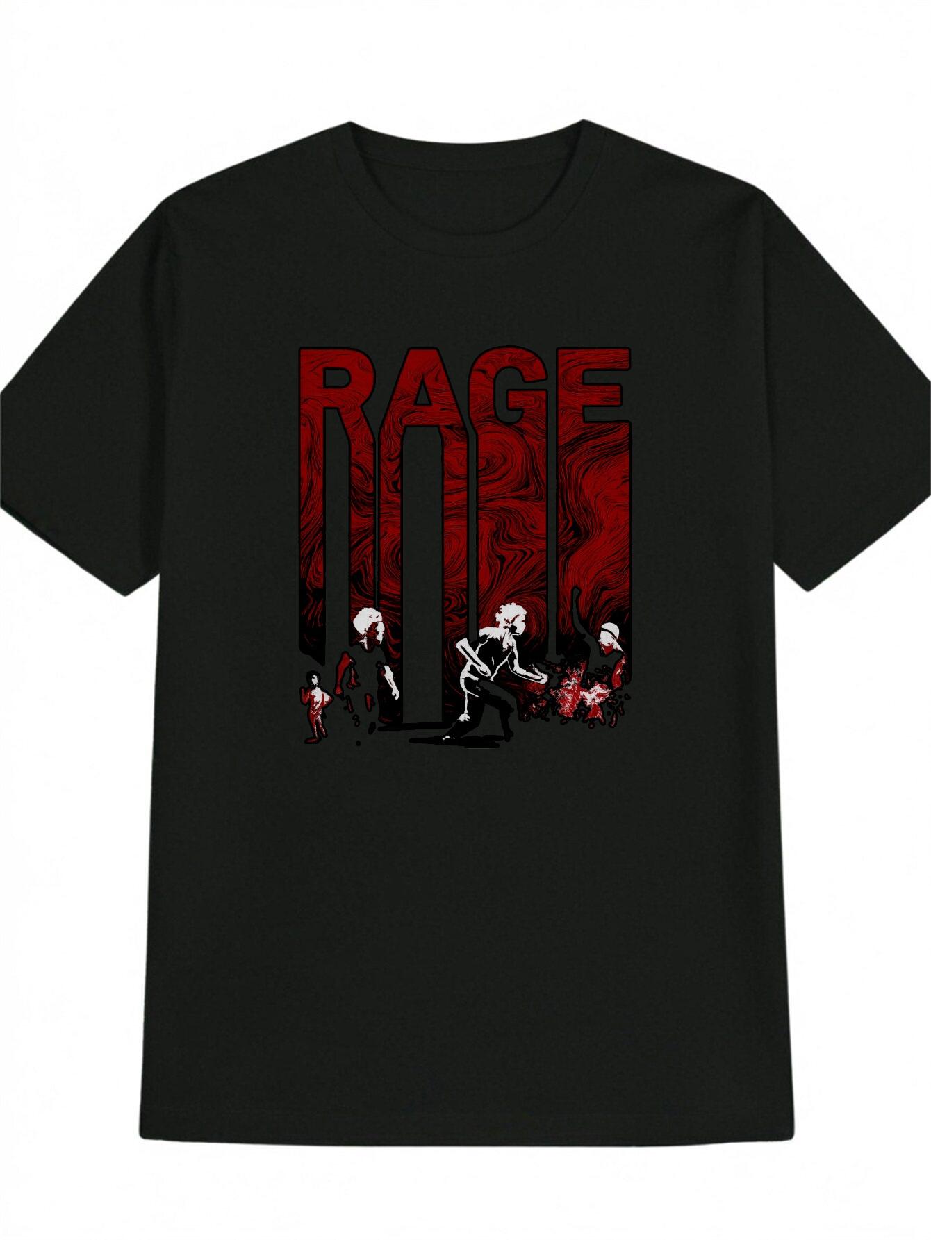 Casual Graphic T-shirt - RAGE Skull & Skeletons Design XXXL