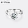 PERFANY 0.3-2CT Moissanite Ring for Women S925 Pure Silver Snowflake Laboratory Diamond Wedding Ring Luxury Wedding Jewelry