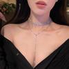 Light Luxury Niche Tassel Flash Diamond Necklace Internet Celebrity Choker Collarbone Chain 2025 New Neck Chain