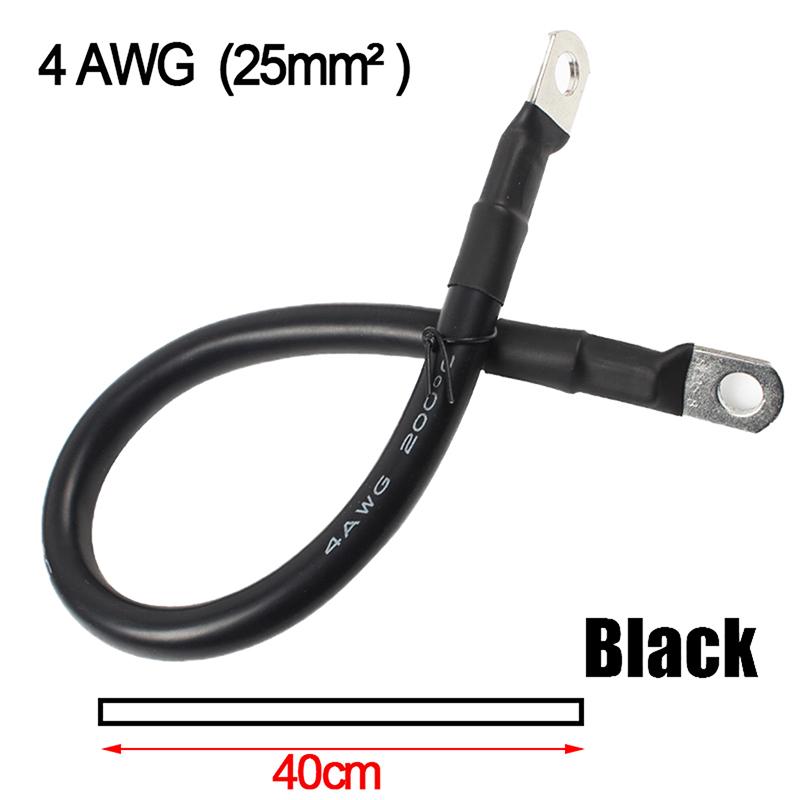 

6/4 AWG, 16/25 мм, 2 кабеля для подключения аккумулятора, медный провод с наконечниками для ИБП, инвертор, серия батарей, параллельное подключение 25mm² (4 AWG)