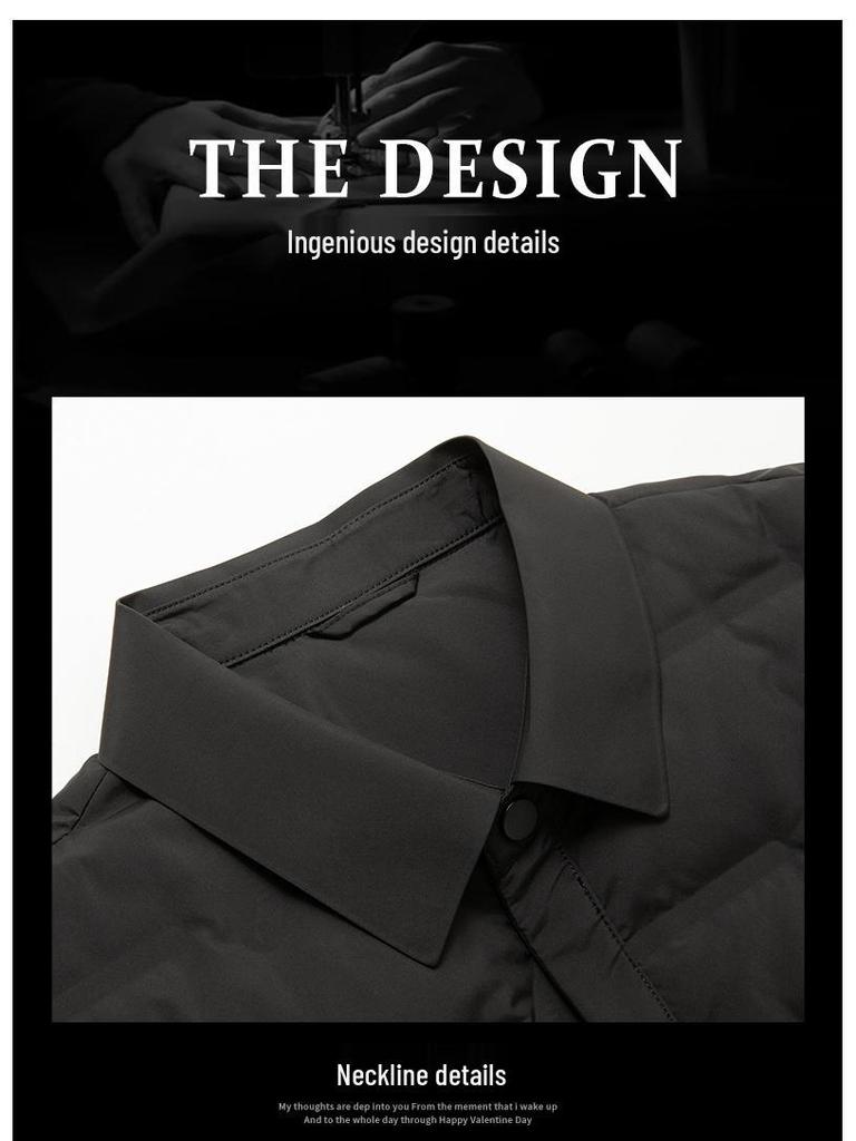 Leichte Herren-Daunenjacke mit Revers - Herbst/Winter Mode 2025, Warm, Große Größen, Business Casual, Lockere Passform Oberbekleidung