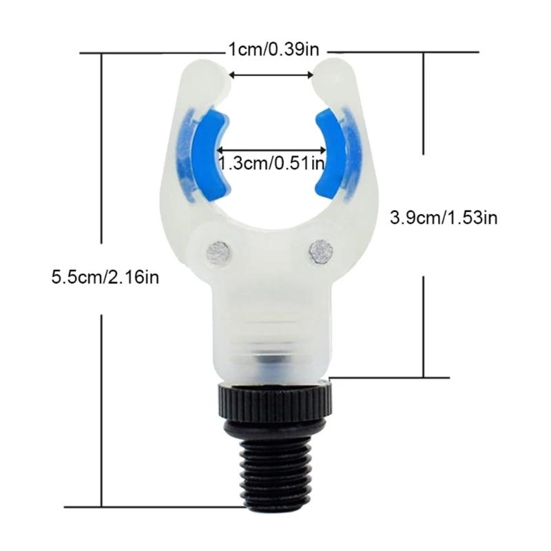 Fishing Rod Rest Head with Night-Visible Fork, V-Shaped Support and Screw-In Base, Pier Use, Shore Use, Night Fishing