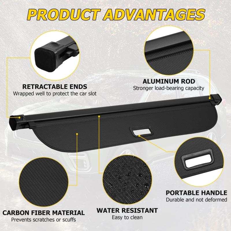 Retractable Cargo Cover Rear Trunk Security Shield Shade Luggage Curtain for Toyota Corolla Cross 2022-2024