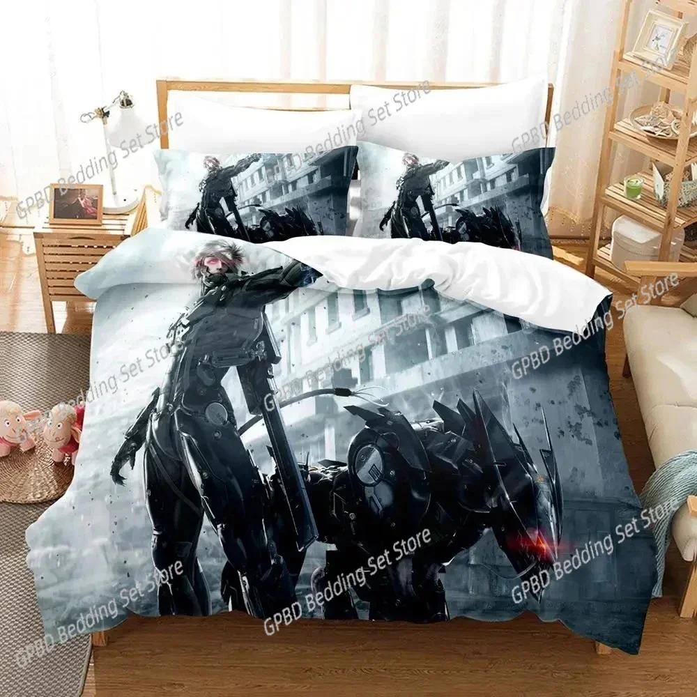 3D-Druck Spiel Metal Gear Rising Revengeance 3D Bettwäsche-Set Bettbezug Bettwäsche-Set Steppdecke Leinen Kissenbezüge Einzel Doppel Twin King Queen
