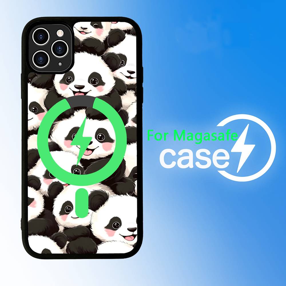Ver Aesthetic Panda Cute For Magsafe Magnetic Phone Case For IPhone 17 16 15 14 Plus 13 12 11 Pro Max Air Cover