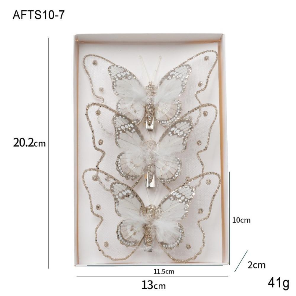 

3/6/10Pcs Plastic DIY Artificial Butterfly Decoration Pendant Hanging Ornament Christmas Glitter Butterfly New Year
