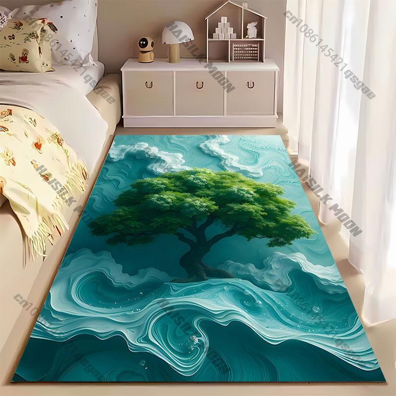 Nature tranquility surreal artistic scene carpet Yoga living room room decor children's crawling mat doormat area rug