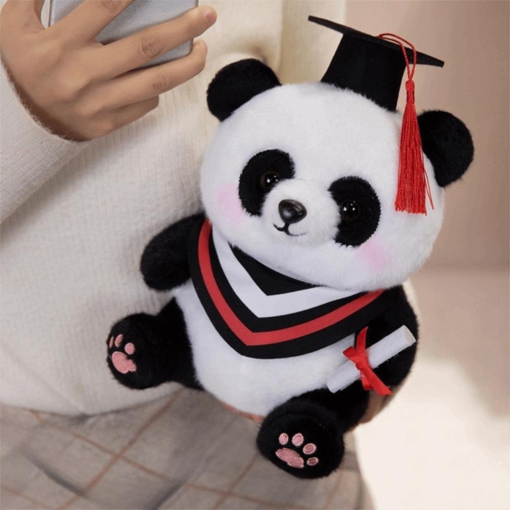 Soft Stuffed Animal Toy Cute Plush Panda Ornaments Kawaii Panda Doll  Graduation Season