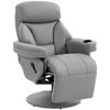 Upholstered Reclining Armchair, Manual Recliner Chair with Footrest and Adjustable Backrest, Grey