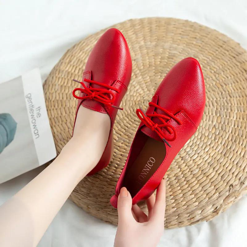 Women Spring and Autumn Shoes Solid Color Lightweight Flat Shoes Versatile Large Size Soft Casual Shoes