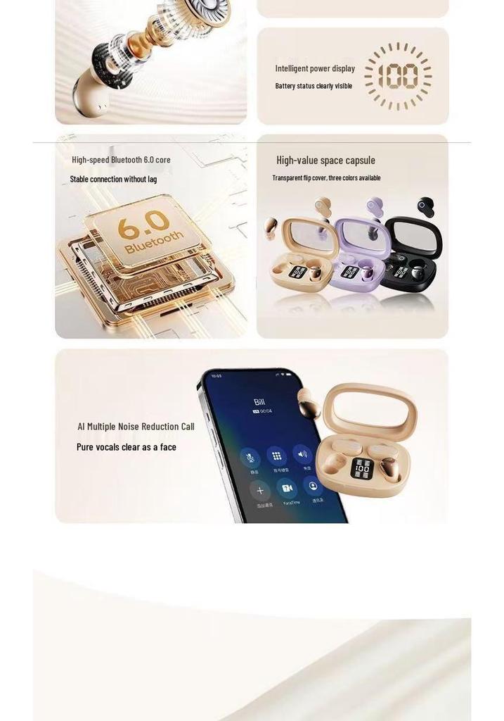 Y650 Wireless Bluetooth Earphones - High-Quality Sound, Noise Cancelling, Long Battery Life, Mini Sports Design