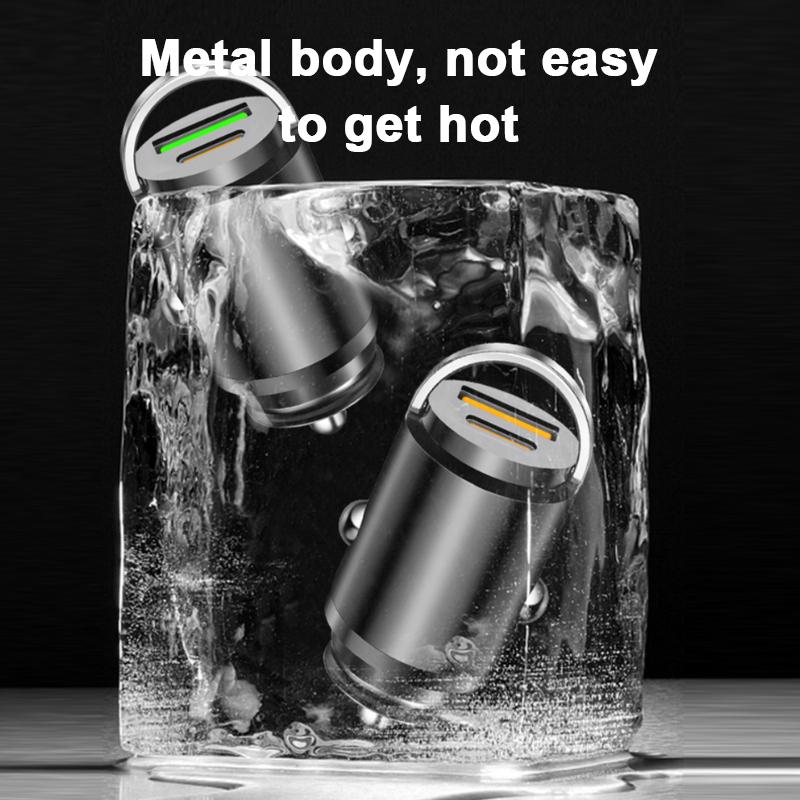 SEAMETAL 30W/100W Mini Billader Hurtiglading QC3.0 Mini PD USB Type C Biltelefonlader for Xiaomi Samsung Huawei