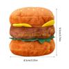 F26C Dog Squeak Toy for Pet Dogs Biteable Plush Toy Dog Chewing Toy Squeeze Hamburger Bone Toy Biting Resistant Cats Soft Toy