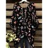Vintage Floral Print Irregular Fashionable Short Sleeve T-Shirt for Women Women's Clothing Loose and Casual Oversized Top