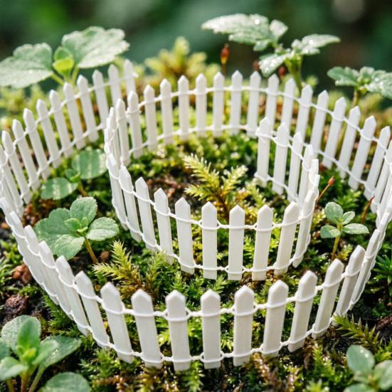 35 Inch Long Mini Fairy Garden Fence Small Wood Decorative Picket Fence Miniature Micro Landscape Ornaments for Dollhouse DIY Crafts Plant Pot Decor