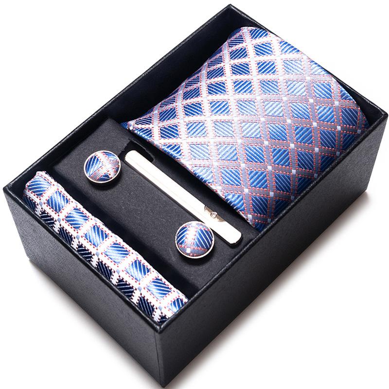 Gift Box Men'S 8Cm Tie Business Dress Jacquard Yarn Business Career Tie Set Men