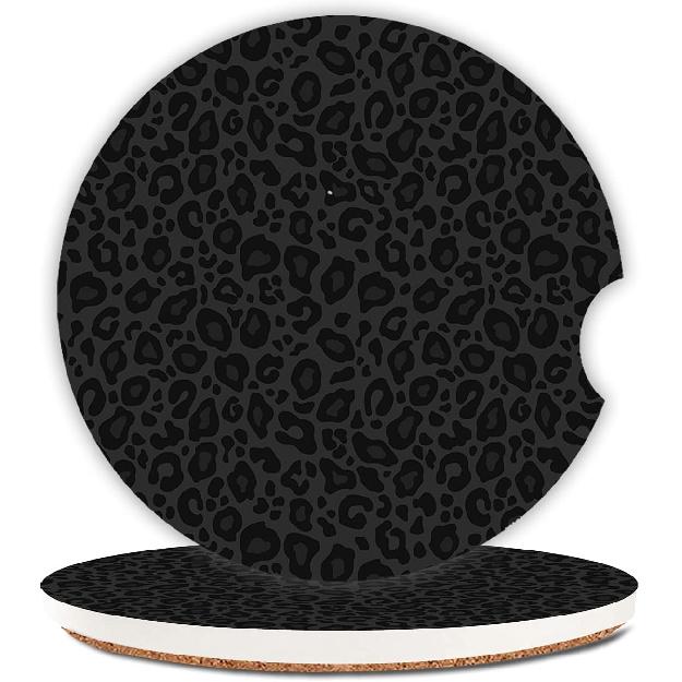 Ceramic Cup Holders Car Coasters for Women/Men,Cool Absorbent Drink Cup Car Holder Coasters with A Finger Notch 2.56" Pack of 2,Blue Marble Gold