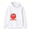Kids Boys Girls Casual Hoodie Red Angry Smile Ball Print Pullover Sweatshirt Soft Long Sleeve Warm Hooded Top for Children