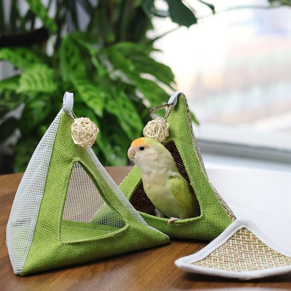 Dreieckiges Papageien Vogelhaus Atmungsaktives Netz Vogel Hängendes Zelt Vogel Hängematte Versteckhaus