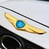 New Wing Shape Zinc Alloy Stickers Car Metal Chromed Emblem Stickers For Porsche Cayenne Panamera Macan Boxster Cayman 718 911 VT6
