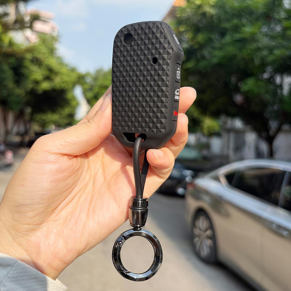 Keychain Key Case Cover For Kia Kn Sportage R Stinger Sorento Ceed Cerato Forte Niro Soul Telluride Gtline Silicone Accessories