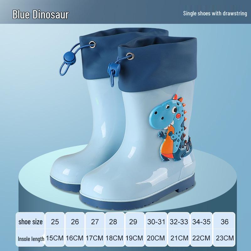 Kinder Cartoon Regenstiefel, Rutschfest mit elastischer Öffnung und weicher Samtsohle für ältere Kinder
