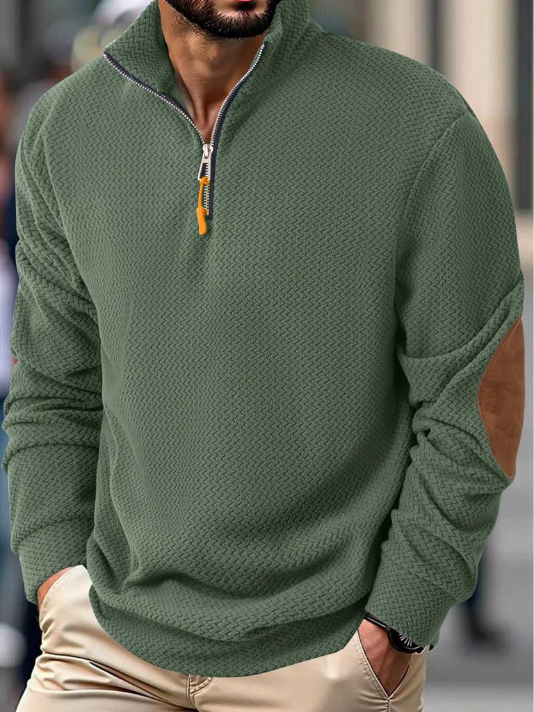 2025 Autumn/Winter Men's Outdoor Fleece Jacket with Stand-up Collar and Long Sleeves