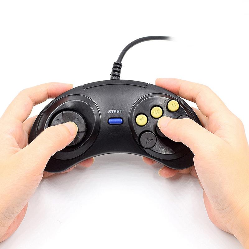 Classic Wired 6 Buttons Joypad Handle Game Controller For Sega Md2 Mega Drive