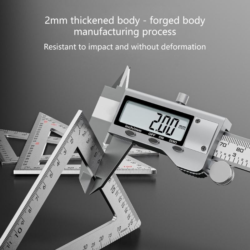 Stainless Steel Triangular Ruler Drawing Triangle Double Side Scale and 2mm Thickness for Woodworking Measuring