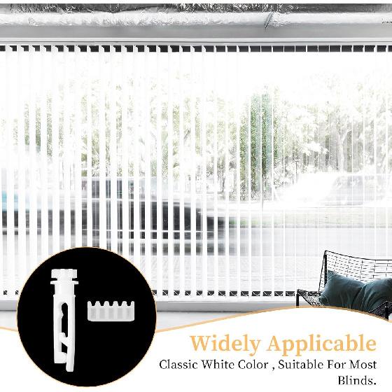 12 Pieces Vertical Blinds Replacement Stem and Gear Vertical Blinds Components Accessories Window Valance Curtain Clip Bracket Control Wand Plastic