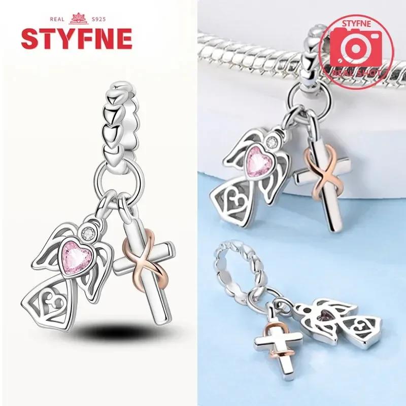 Copper Charms Religion Heart Lucky Eye Cross Beads Fit Originalbracelet For Women Fine Jewelry Gift