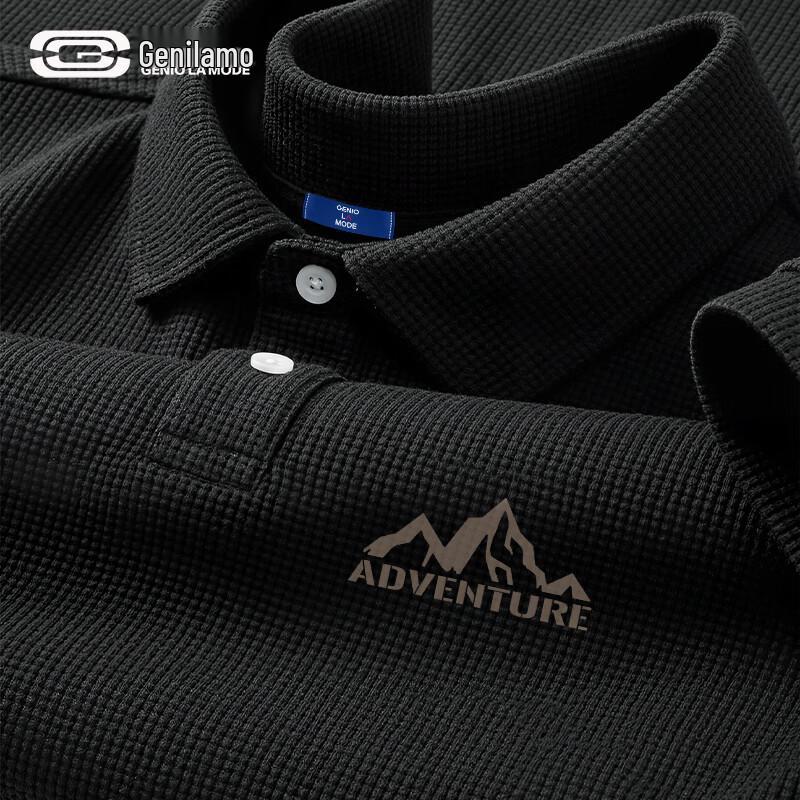 Men s Waffle Knit Short Sleeve Polo Shirt XL