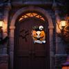 Nightmare Pumpkin Wreath Halloween Gothic Pumpkin Ghost Hanging Door Sign for Front Door Haunted House Decoration