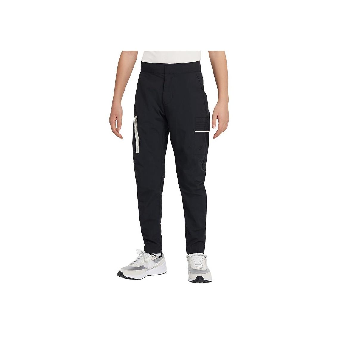 

Nike Knitted Sports Pants Solid Color Elastic Waist Casual Big Kids Long Pants Kids bottoms Black DM8117 XL