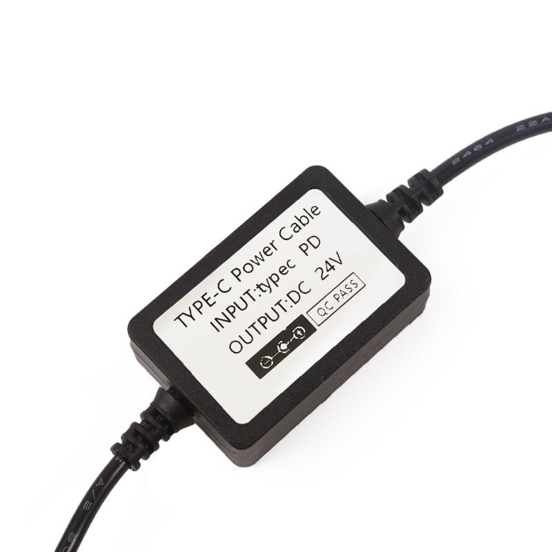 USB Type C PD20V To DC24V Power Cable for 24V Devices PD12V 15V 20V To 24V DC5.5x2.1mm Converter 115CM