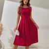2023 European & American Women's Bubble Bead Slim Fit Round Neck Summer Dress