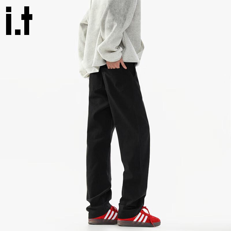 Fingercroxx Men's Washed Cotton Straight-Leg Casual Pants