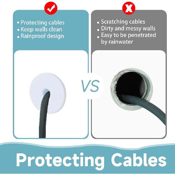 10 PCS Starlink Cable Routing Kit for 1 Inch Wall Hole Perforated Silicone Grommet Cable Punch Grommet Starlink Wall Grommet Wall Grommet for